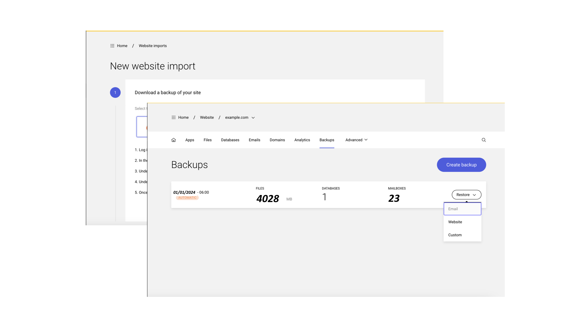 Backup and Website migration